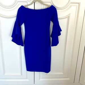 Off the shoulder royal blue dress